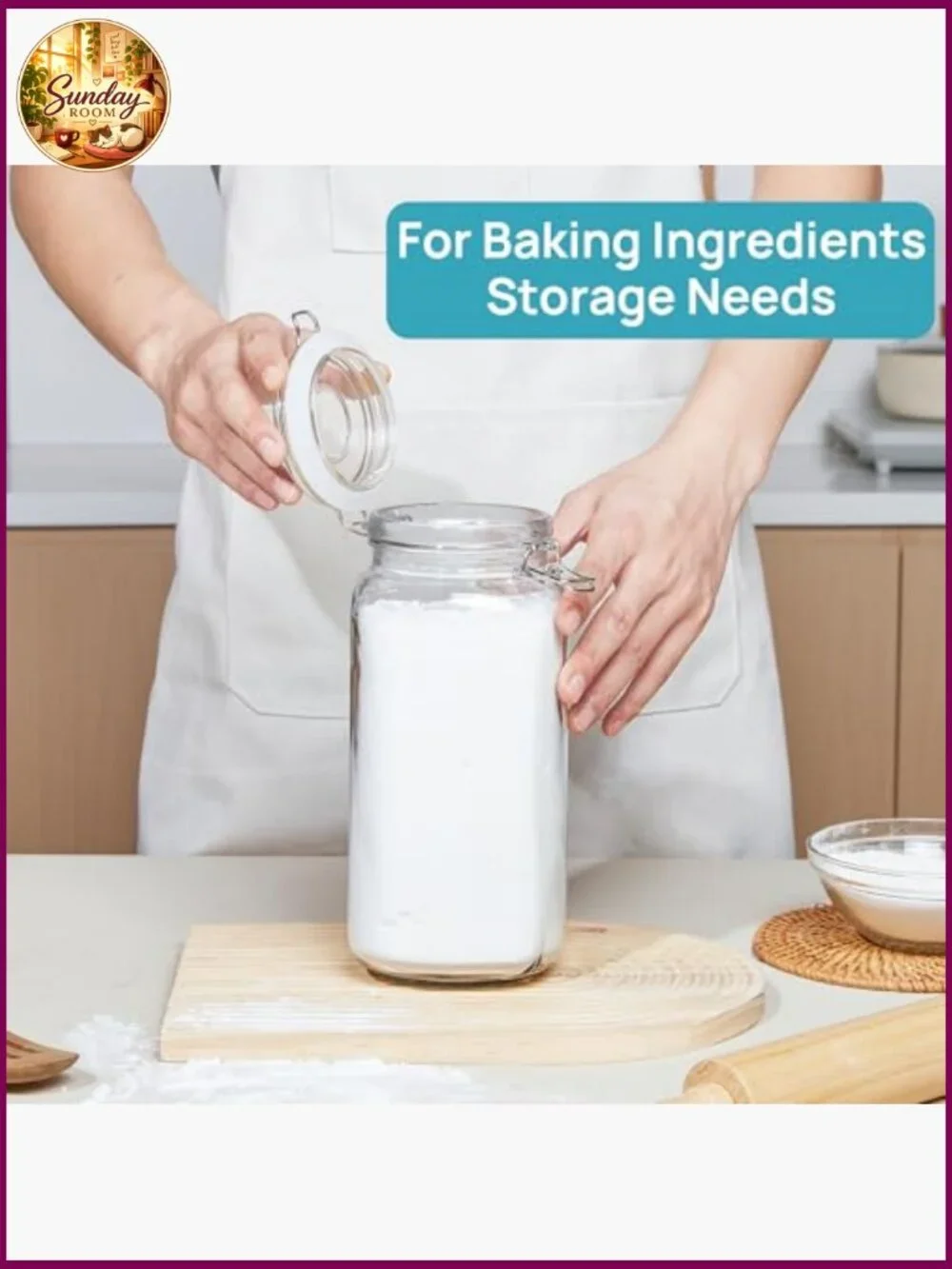 3 Pack 78oz Glass Food Storage Jars with Airtight Clamp Lids